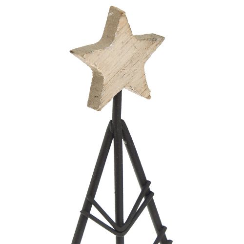 Artículo Mini árbol de Navidad metal madera negro natural 28cm 2ud