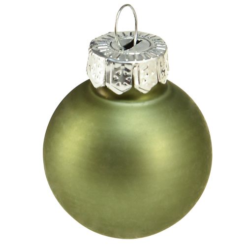 Floristik24 Mini bolas de árbol de Navidad vidrio verde mix Ø2,5cm 22 piezas