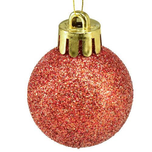 Artículo Mini bolas de árbol de Navidad naranja irrompibles Ø3cm 14ud