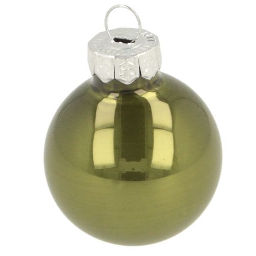 Artículo Mini bolas navideñas de cristal verde plata gris Ø3cm 22uds
