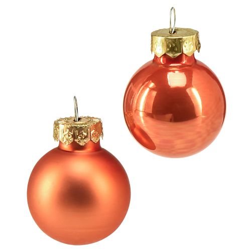 Floristik24 Mini bolas navideñas cristal calabaza naranja Ø2,5cm 22uds