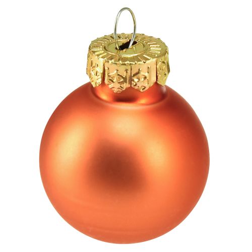 Artículo Mini bolas navideñas cristal calabaza naranja Ø2,5cm 22uds