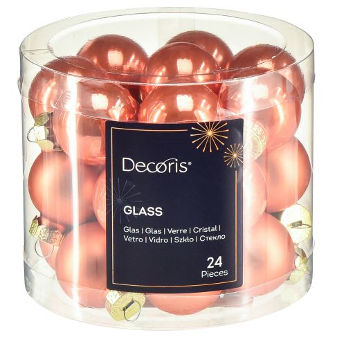 Artículo Mini bolas navideñas cristal calabaza naranja Ø2,5cm 22uds