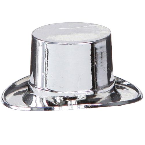 Floristik24 Mini cilindro, decoración dispersa de Nochevieja, decoración de mesa para Año Nuevo plateado H2,5cm L5cm 9 piezas