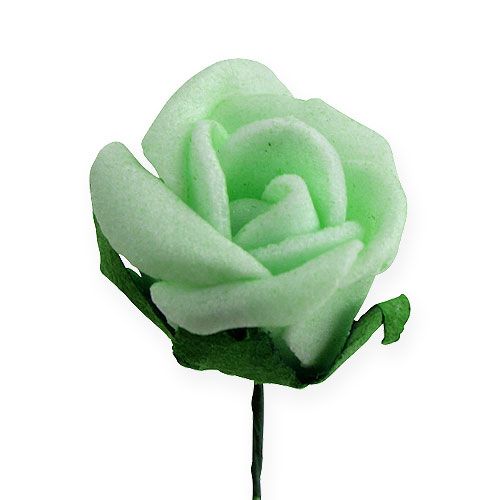 Floristik24 Mini rosas de espuma Ø2,5cm verde 72 piezas