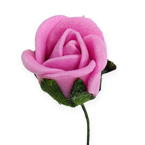 Floristik24 Mini rosas de espuma Ø 1,5 cm violeta claro 72 piezas