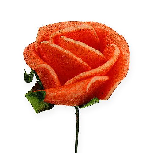 Floristik24 Mini rosas de foam Ø 1,5cm naranja 72 piezas