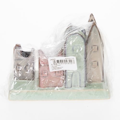 Artículo Juego de mini jarrones, casas de colores para decoración de mesa, 14cm