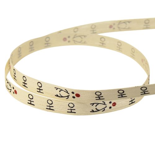 Artículo Cinta rizada sostenible blanca para regalo de Navidad &quot;Ho Ho Ho&quot; 10 mm 100 m