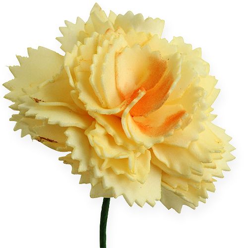 Floristik24 Decoración artificial clavel amarillo 6pcs