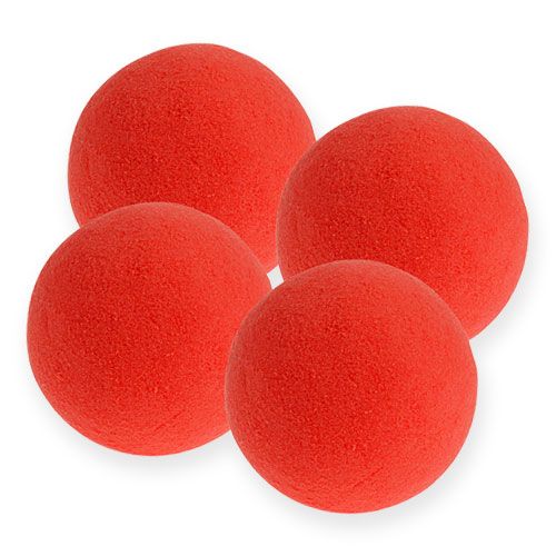 Floristik24 Bolas de espuma rojas 9cm 4pcs