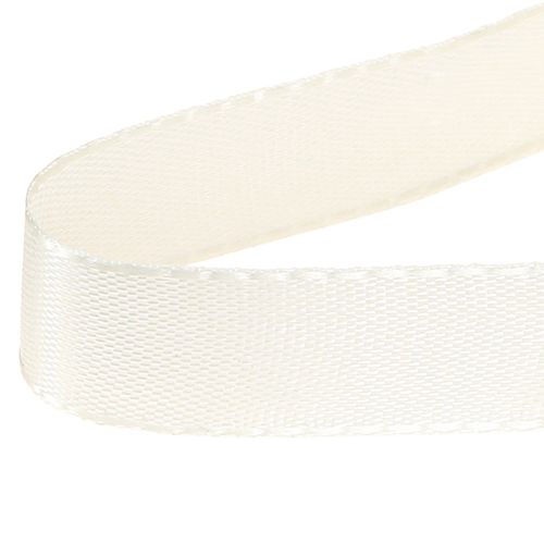 Artículo Cinta decorativa para regalo, cinta color crema con orillo, 15 mm, 3 m, 10 unidades