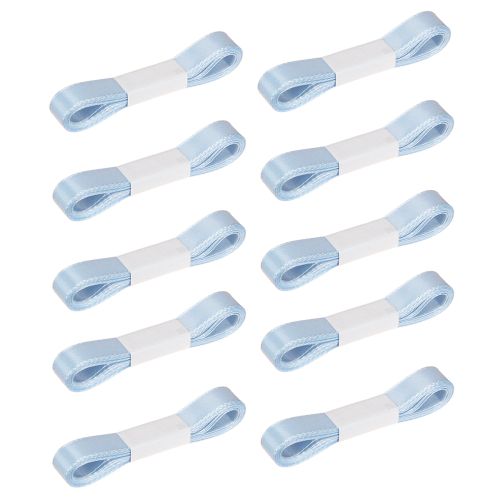 Artículo Cinta decorativa para regalo, cinta azul claro, orillo azul, 15 mm, 3 m, 10 unidades