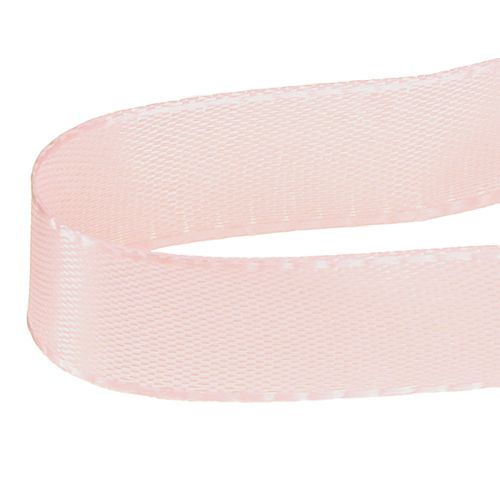 Artículo Cinta decorativa de regalo, cinta rosa con orillo, 15 mm, 3 m, 10 unidades