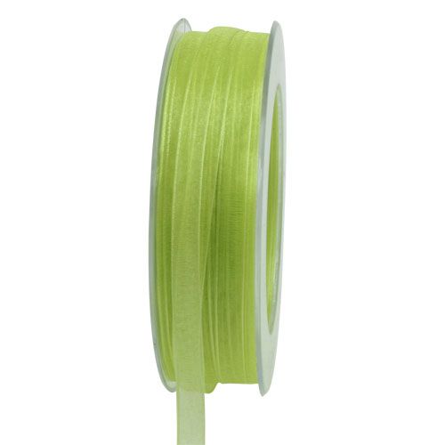 Cinta de organza con orillo 50m verde claro