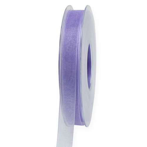 Artículo Cinta de organza cinta de regalo cinta morada orillo 15mm 50m