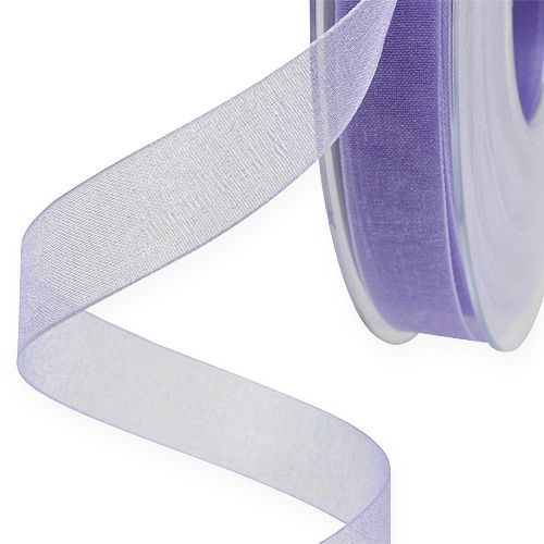 Artículo Cinta de organza cinta de regalo cinta morada orillo 15mm 50m