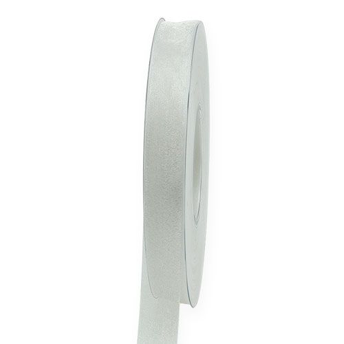 Floristik24 Cinta de organza cinta de regalo cinta blanca orillo 15mm 50m blanco