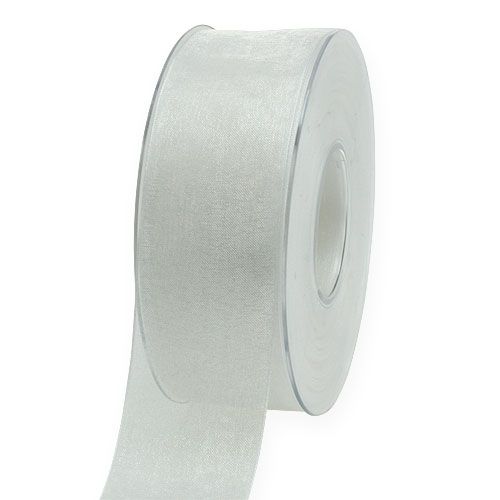 Artículo Cinta de organza cinta de regalo cinta blanca orillo 40mm 50m