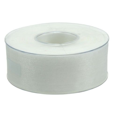 Artículo Cinta de organza cinta de regalo cinta blanca orillo 40mm 50m