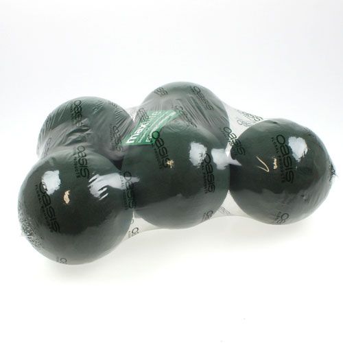 Artículo Bola de espuma floral pequeña verde Ø12cm 5 piezas