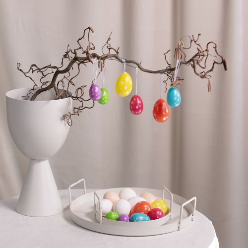 Artículo Huevos de Pascua para colgar, colores surtidos, 6cm, 12 piezas