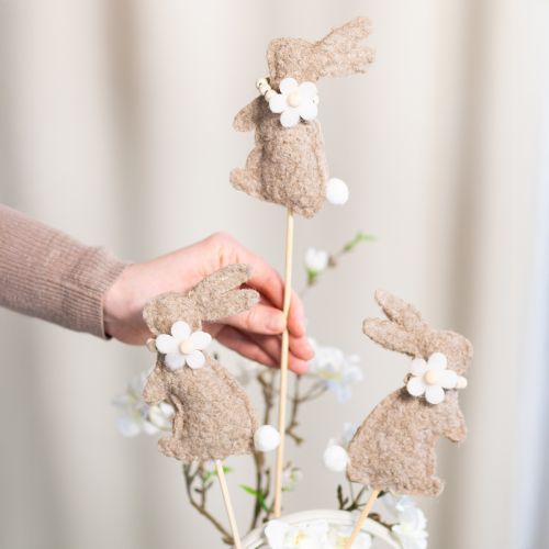 Artículo Figura decorativa de conejo de Pascua para decoraciones primaverales y acentos de temporada, 42 cm, 8 piezas