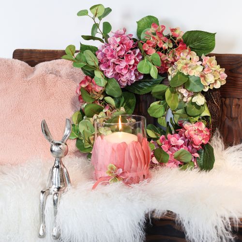 Floristik24 Taburete con borde de conejito de Pascua conejo de metal pequeño plateado 9×9×21cm