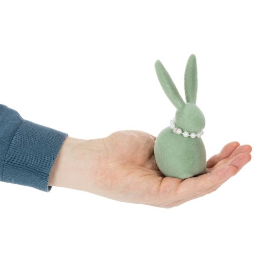 Artículo Decoración de conejo de Pascua con collar de perlas, conejito para sala y mesa de Pascua, 13cm, 3 piezas