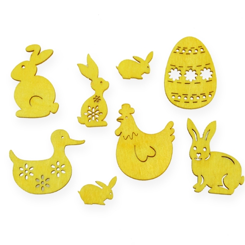 Surtido de madera con motivos de Pascua 2cm - 4cm 108pcs