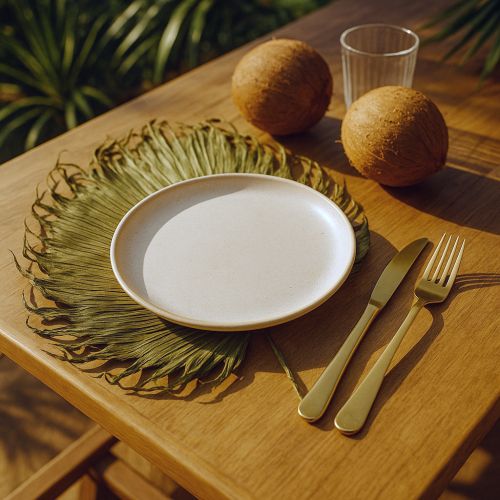 Artículo Hojas de palma secas decoración Saribus verde 45cm 5 uds