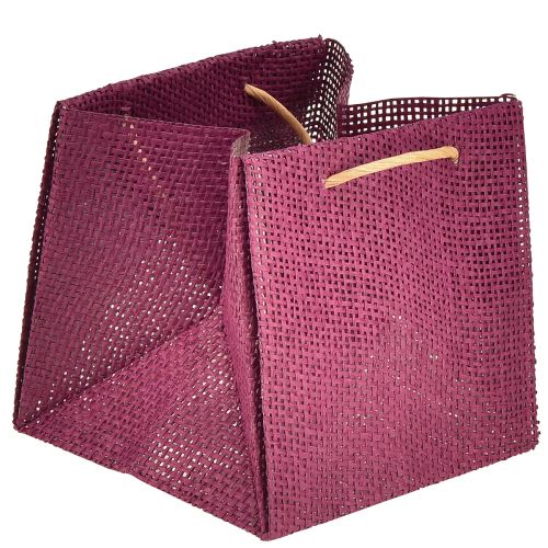Artículo Bolsas de regalo de papel con asas rosa burdeos 12x12cm 8uds