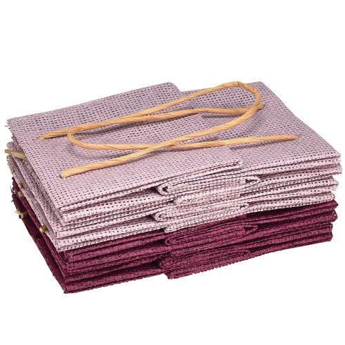 Artículo Bolsas de regalo de papel con asas rosa burdeos 12x12cm 8uds