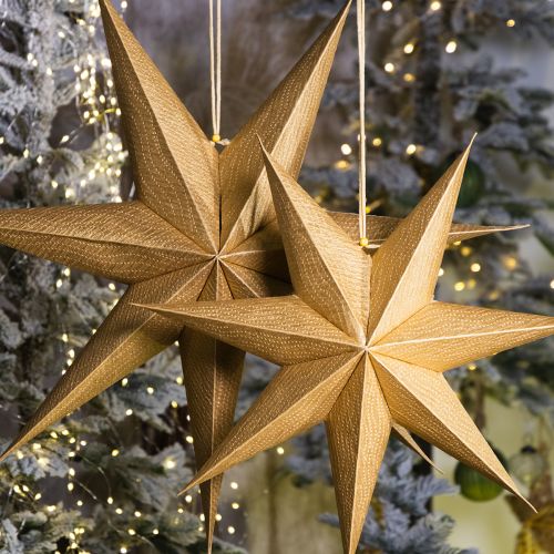 Artículo Luces de estrellas navideñas, decoración de estrellas de papel, diseño festivo y elegante.