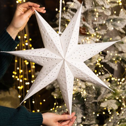 Artículo Estrellas de papel para iluminar decoraciones navideñas festivas.