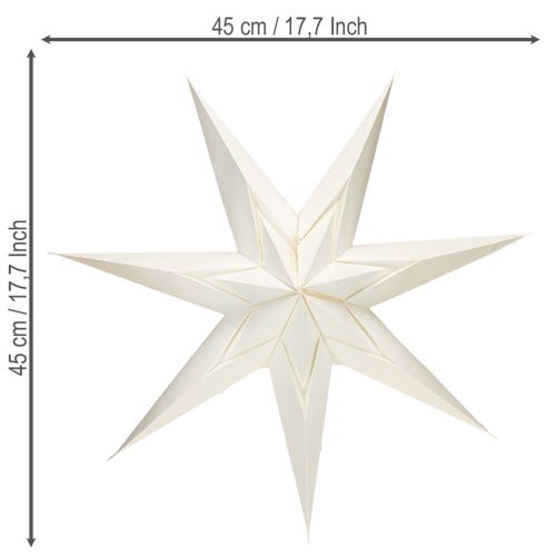 Artículo Estrellas de papel estilo escandinavo Estrella navideña Crema Blanco 45cm 3 uds