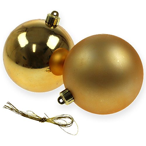 Artículo Bola de navidad dorada 10cm 4pcs