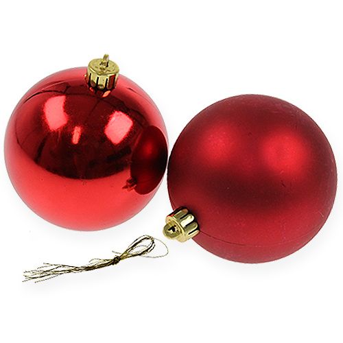 Bola navideña roja 10cm 4uds