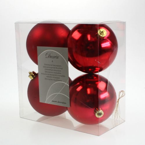 Artículo Bola navideña roja 10cm 4uds