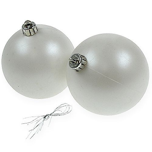 Floristik24 Bola navideña plastico blanco 6cm 12pcs