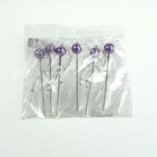 Floristik24 Alfiler decorativo con perla 11,5cm 6pcs