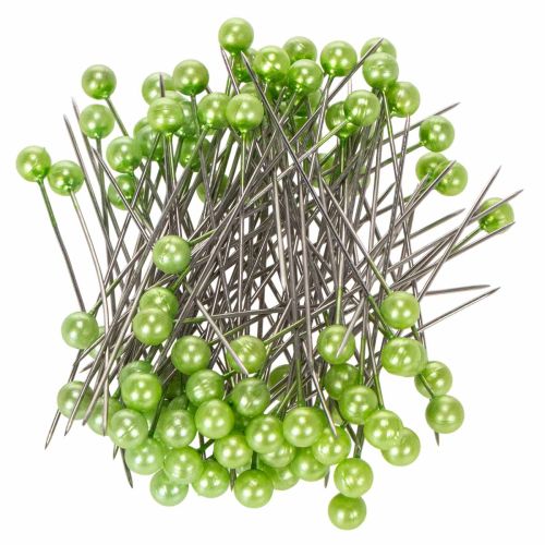 Alfileres con cabeza de perla Ø6mm 65mm verde manzana comprar | Floristik24.es