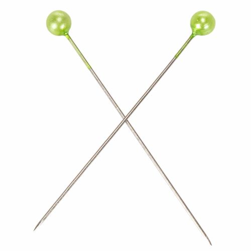 Alfileres con cabeza de perla Ø6mm 65mm verde manzana | Floristik24.es