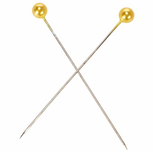 Agujas con cabeza de perla Ø6mm 65mm oro | Floristik24.es