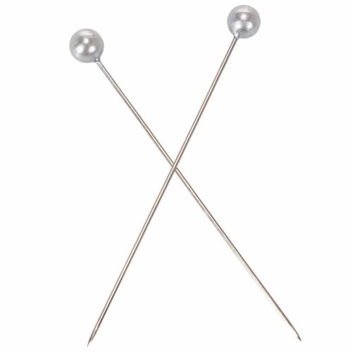 Broches con cabeza de perla Ø6mm 65mm plata | Floristik24.es