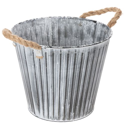 Floristik24 Maceta decorativa con asas, maceta metálica para plantar Ø25,5 cm