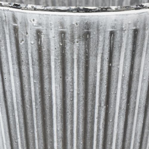 Artículo Maceta decorativa con asas, maceta metálica para plantar Ø25,5 cm