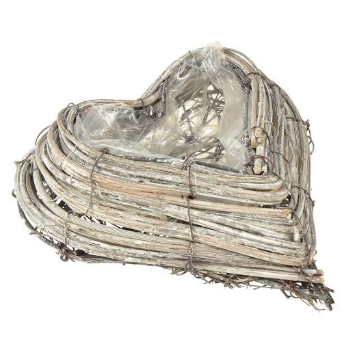 Artículo Planta corazón enredaderas de ratán en blanco natural 13cmx14cm 2ud