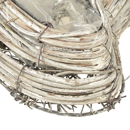 Artículo Planta corazón enredaderas de ratán en blanco natural 13cmx14cm 2ud