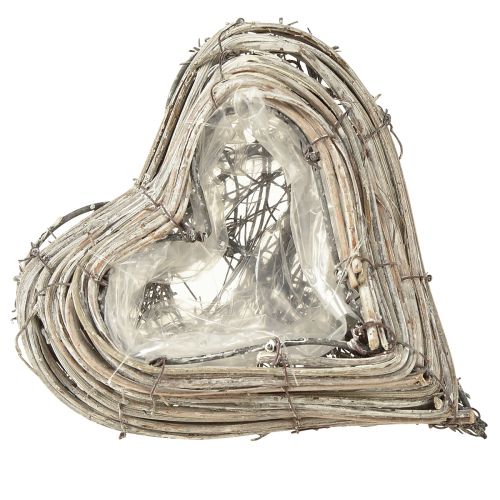 Artículo Planta corazón enredaderas de ratán en blanco natural 13cmx14cm 2ud